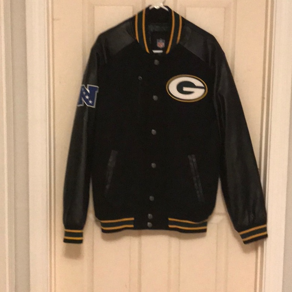 Green Bay Packers lettermen jacket.